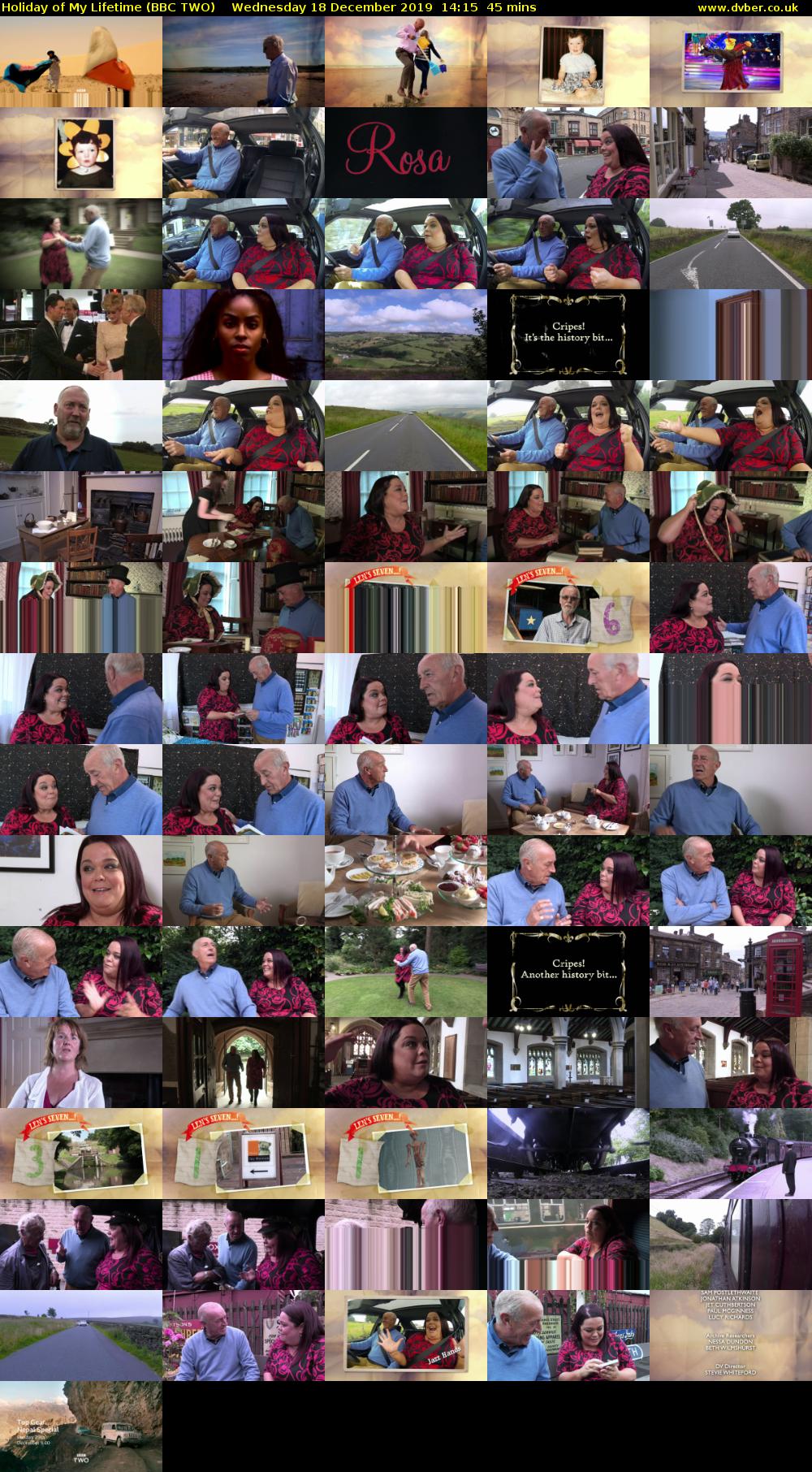 Holiday of My Lifetime (BBC TWO) Wednesday 18 December 2019 14:15 - 15:00