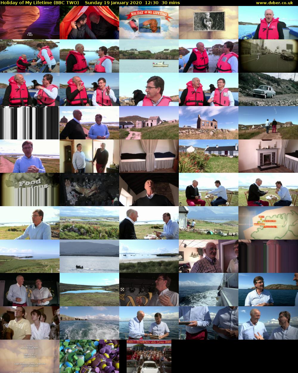 Holiday of My Lifetime (BBC TWO) Sunday 19 January 2020 12:30 - 13:00