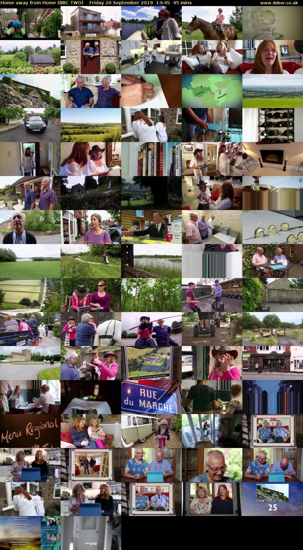Home away from Home (BBC TWO) Friday 20 September 2019 13:45 - 14:30