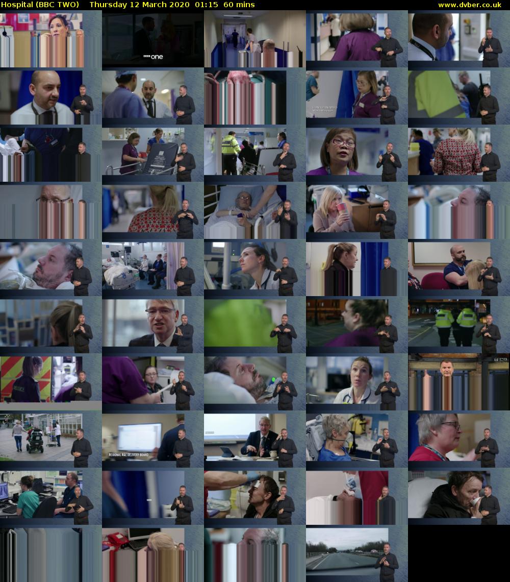 Hospital (BBC TWO) Thursday 12 March 2020 01:15 - 02:15