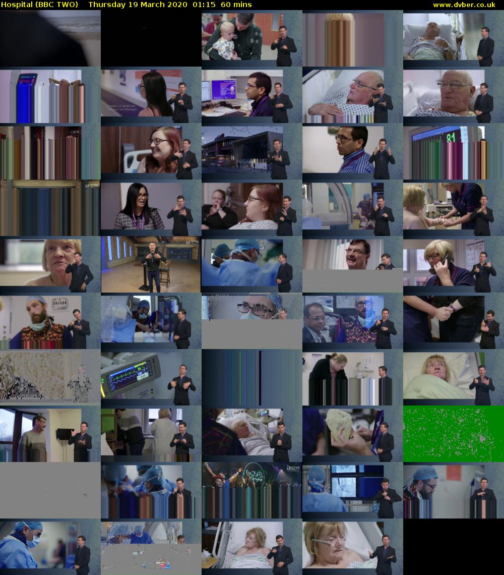 Hospital (BBC TWO) Thursday 19 March 2020 01:15 - 02:15