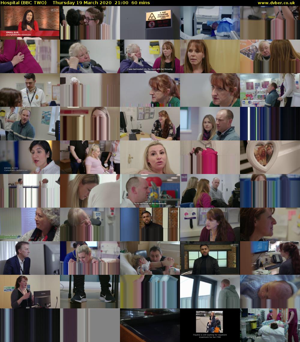 Hospital (BBC TWO) Thursday 19 March 2020 21:00 - 22:00
