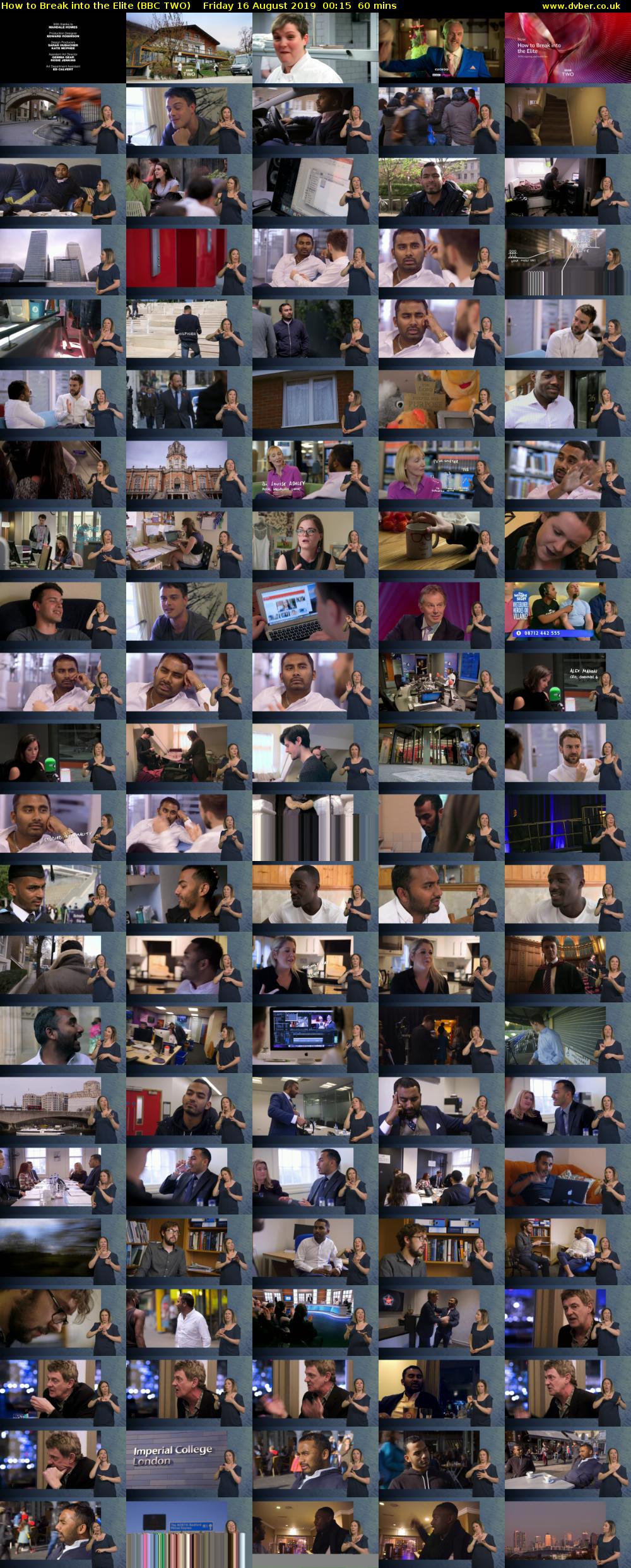 How to Break into the Elite (BBC TWO) Friday 16 August 2019 00:15 - 01:15