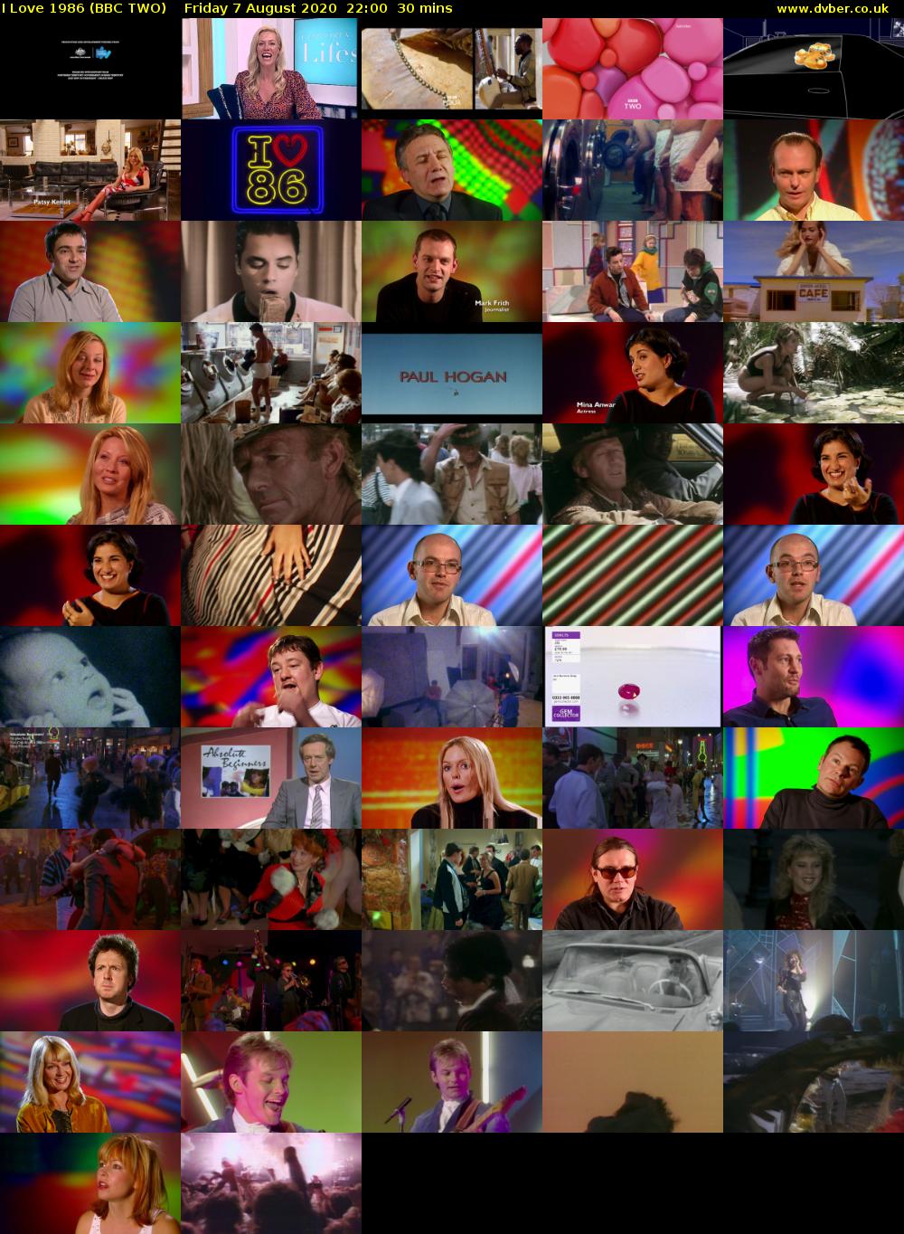 I Love 1986 (BBC TWO) Friday 7 August 2020 22:00 - 22:30