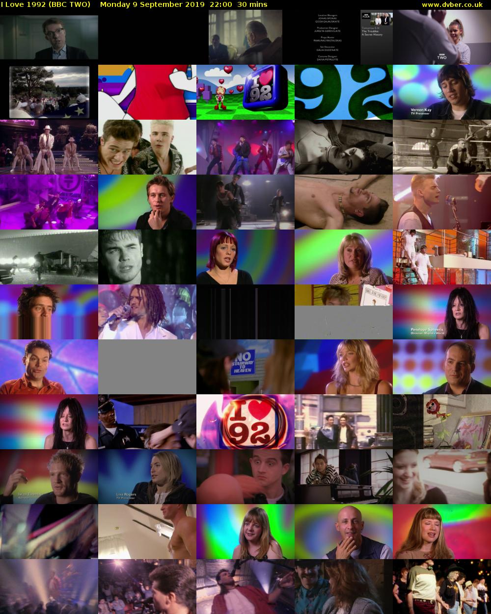 I Love 1992 (BBC TWO) Monday 9 September 2019 22:00 - 22:30