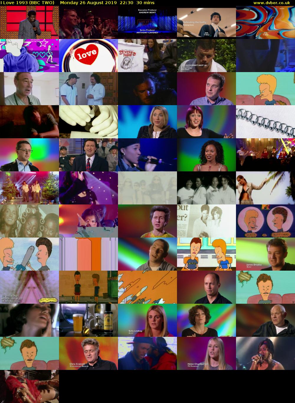 I Love 1993 (BBC TWO) Monday 26 August 2019 22:30 - 23:00
