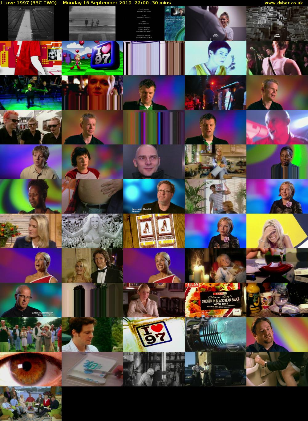 I Love 1997 (BBC TWO) Monday 16 September 2019 22:00 - 22:30