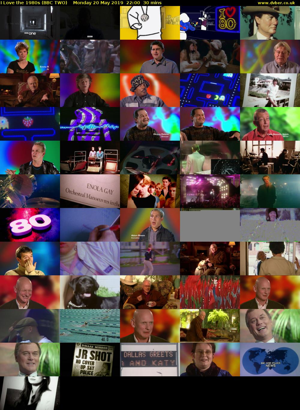 I Love the 1980s (BBC TWO) Monday 20 May 2019 22:00 - 22:30