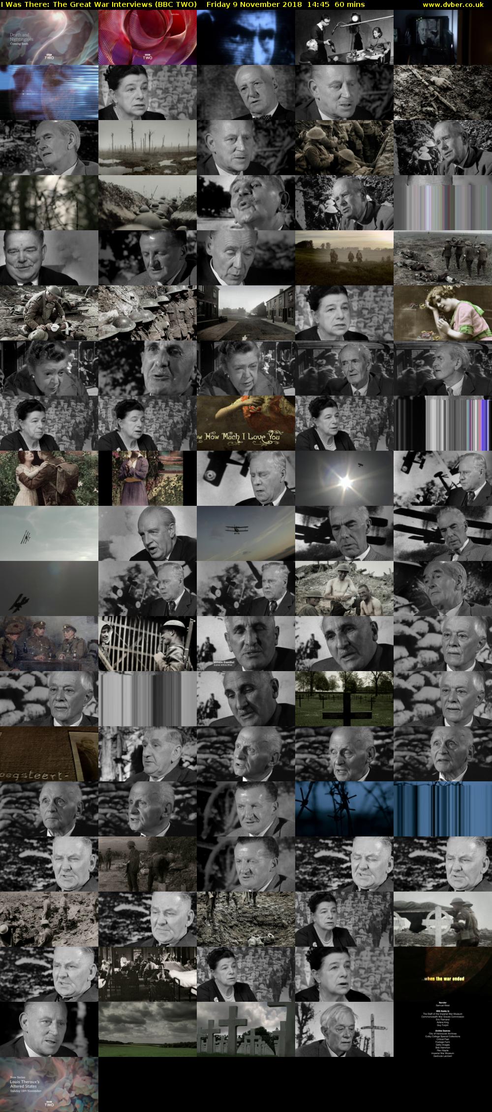 I Was There: The Great War Interviews (BBC TWO) Friday 9 November 2018 14:45 - 15:45