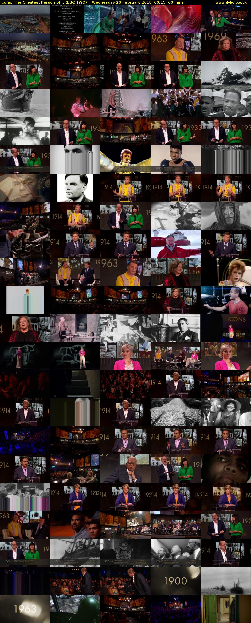 Icons: The Greatest Person of... (BBC TWO) Wednesday 20 February 2019 00:15 - 01:15