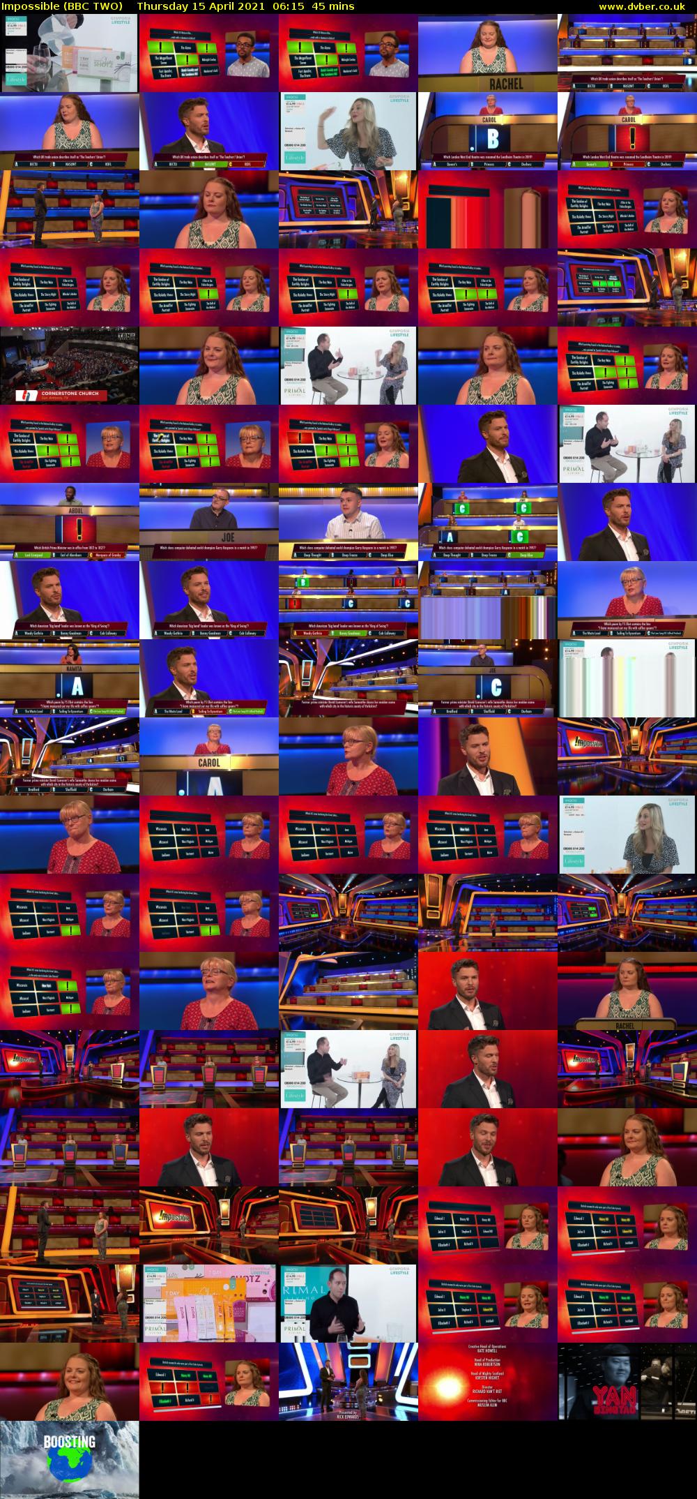 Impossible (BBC TWO) Thursday 15 April 2021 06:15 - 07:00