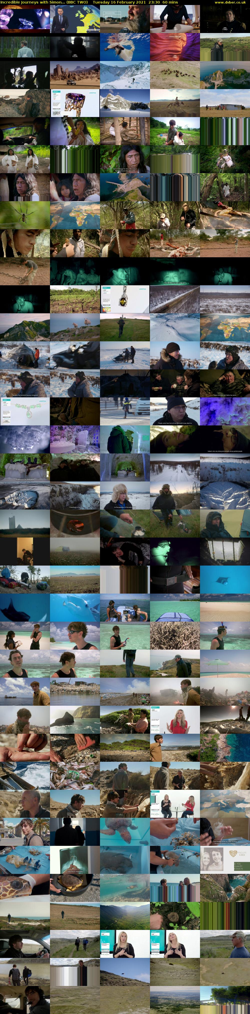Incredible Journeys with Simon... (BBC TWO) Tuesday 16 February 2021 23:30 - 00:30