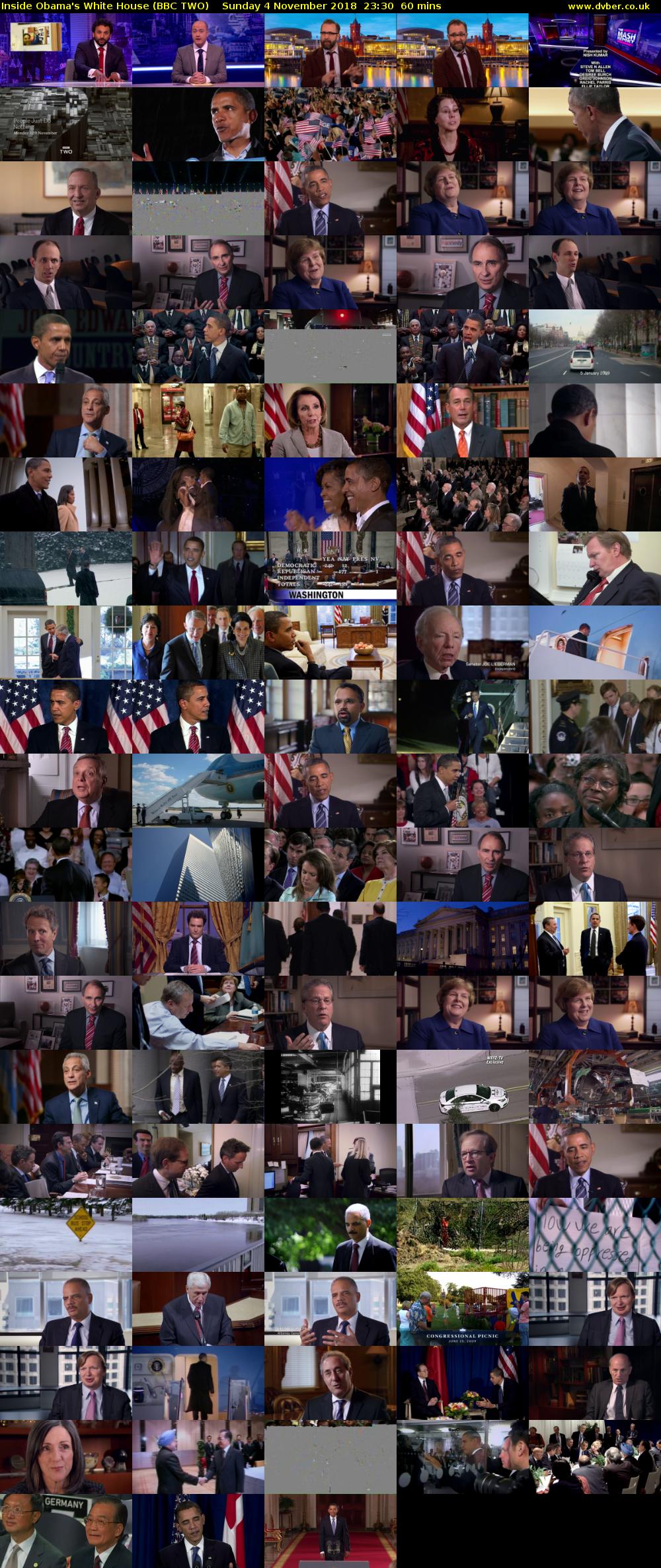 Inside Obama's White House (BBC TWO) Sunday 4 November 2018 23:30 - 00:30