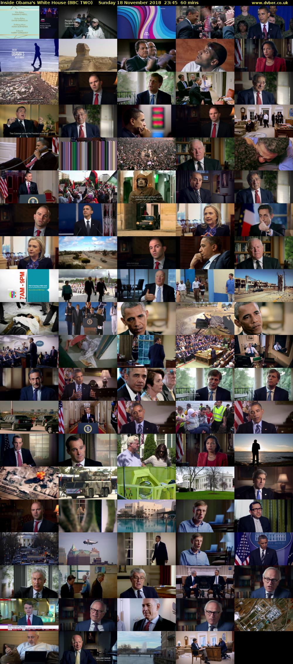 Inside Obama's White House (BBC TWO) Sunday 18 November 2018 23:45 - 00:45