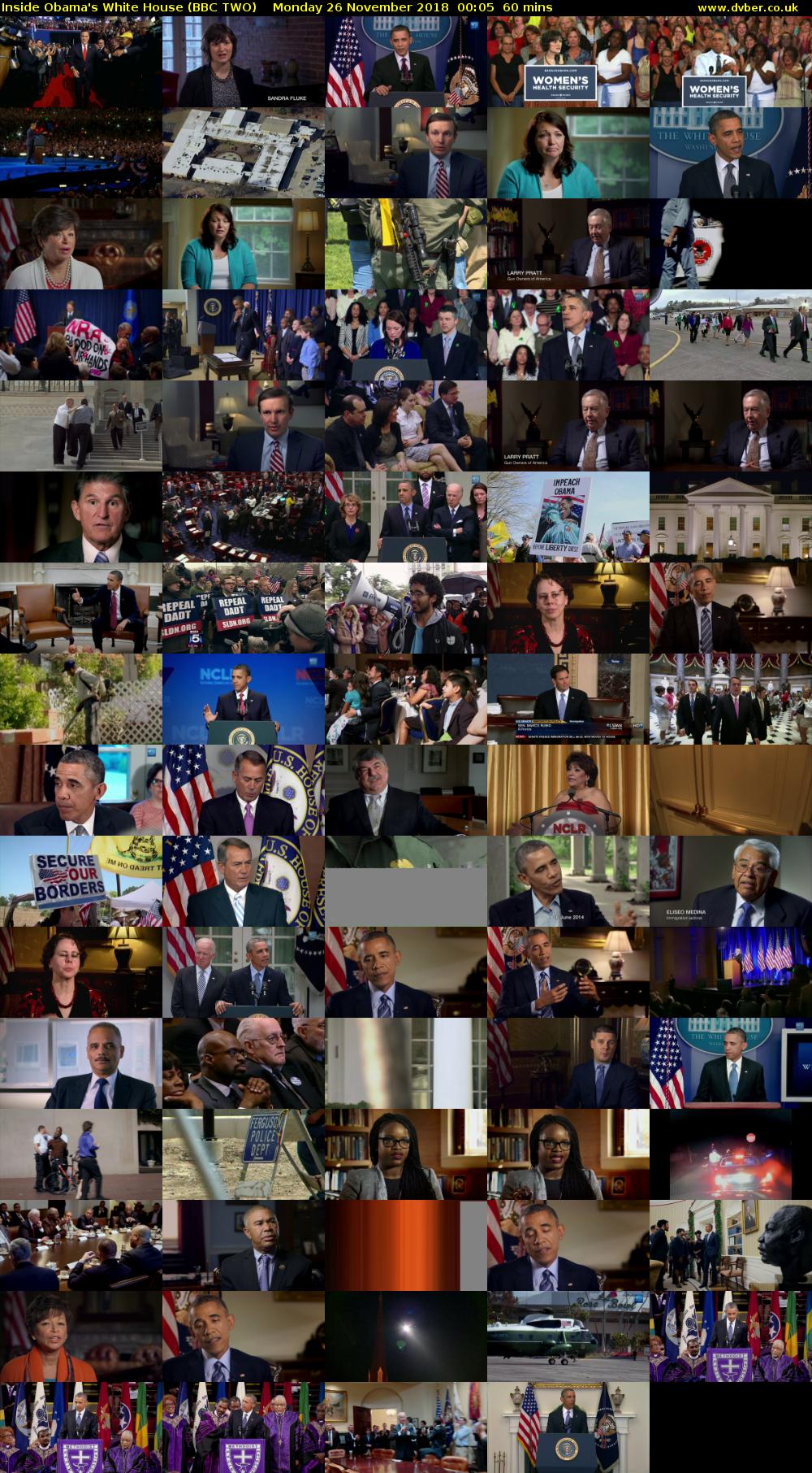 Inside Obama's White House (BBC TWO) Monday 26 November 2018 00:05 - 01:05