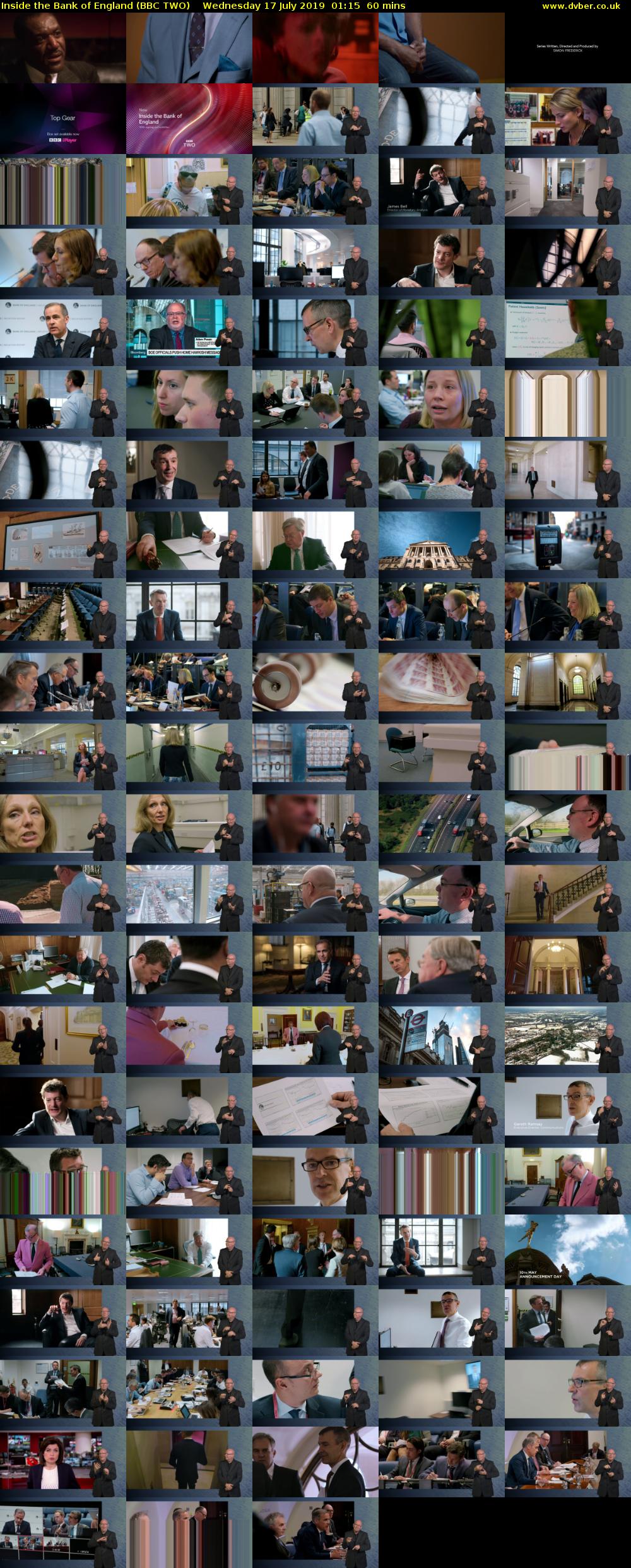 Inside the Bank of England (BBC TWO) Wednesday 17 July 2019 01:15 - 02:15