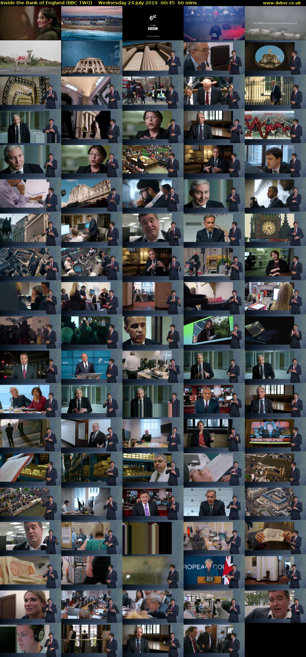 Inside the Bank of England (BBC TWO) Wednesday 24 July 2019 00:45 - 01:45