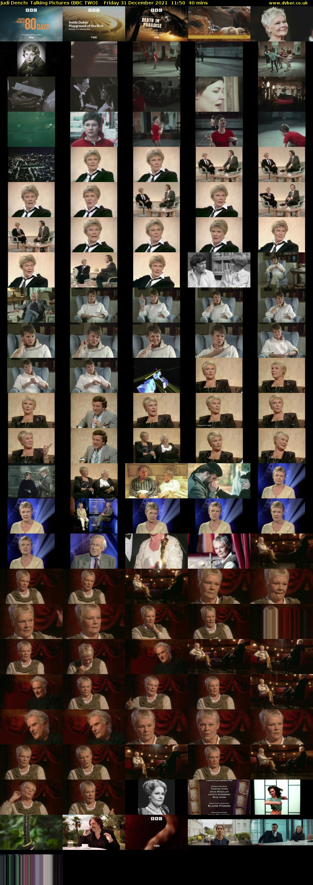 Judi Dench: Talking Pictures (BBC TWO) Friday 31 December 2021 11:50 - 12:30