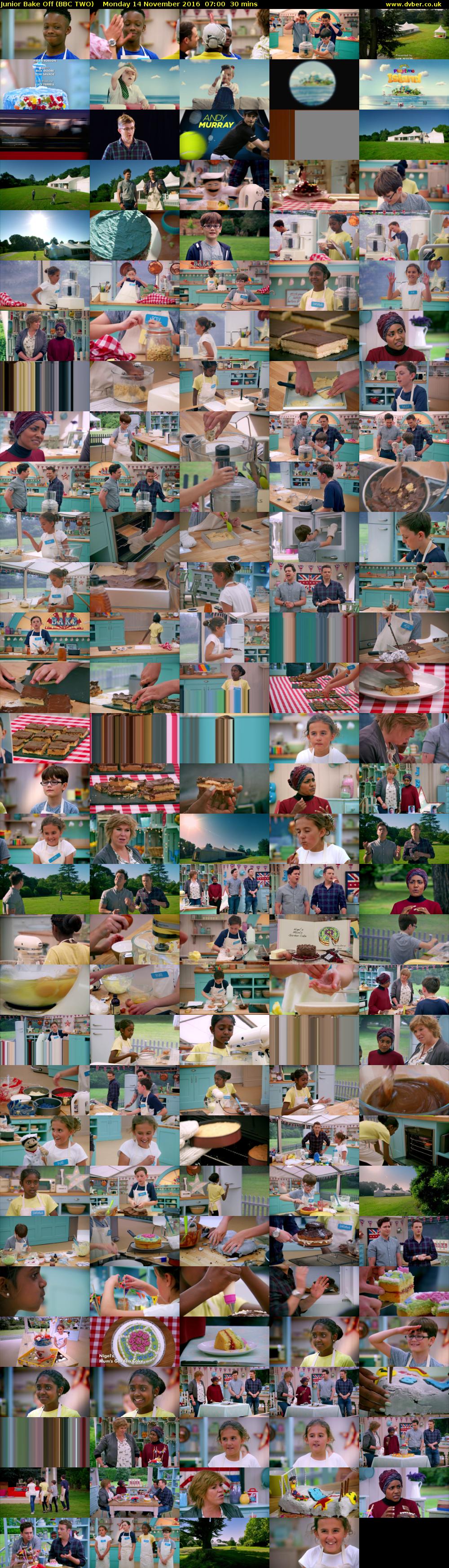 Junior Bake Off (BBC TWO) Monday 14 November 2016 07:00 - 07:30
