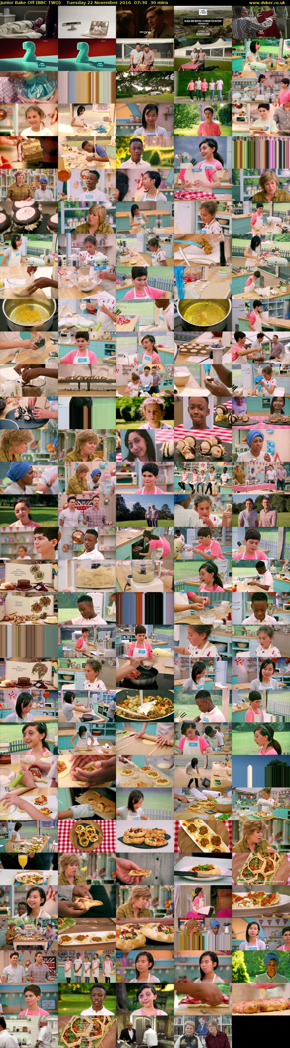 Junior Bake Off (BBC TWO) Tuesday 22 November 2016 07:30 - 08:00
