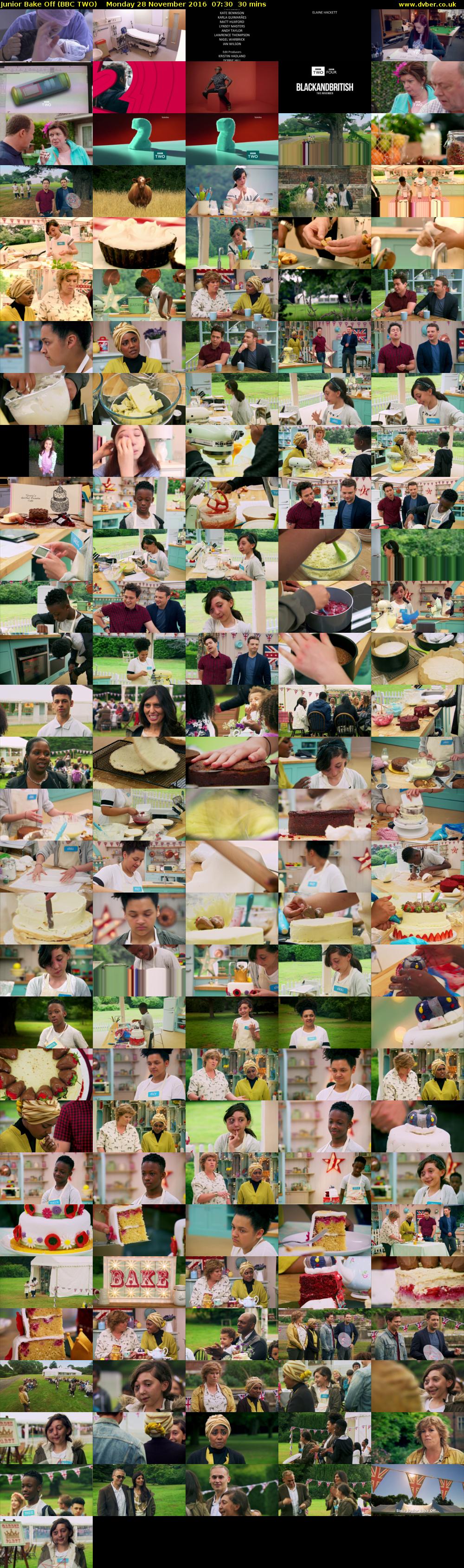 Junior Bake Off (BBC TWO) Monday 28 November 2016 07:30 - 08:00