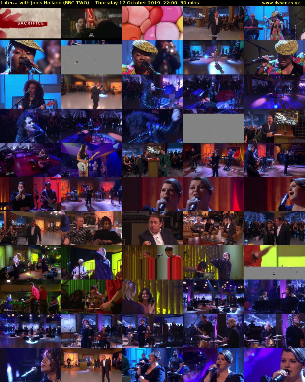 Later... with Jools Holland (BBC TWO) Thursday 17 October 2019 22:00 - 22:30