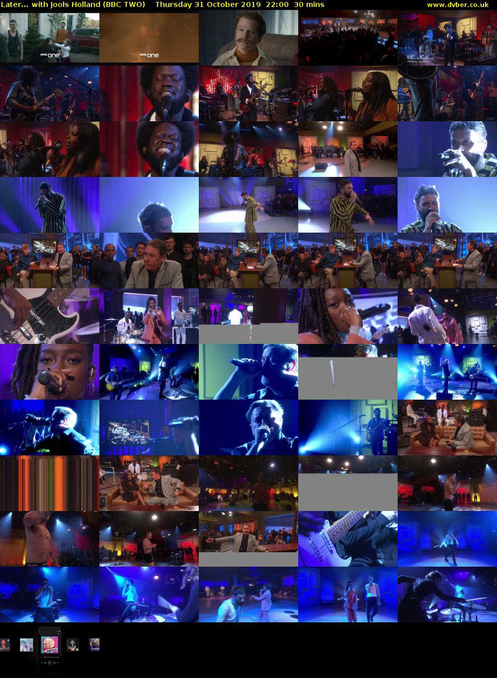 Later... with Jools Holland (BBC TWO) Thursday 31 October 2019 22:00 - 22:30