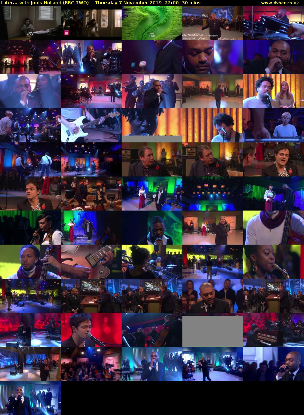 Later... with Jools Holland (BBC TWO) Thursday 7 November 2019 22:00 - 22:30