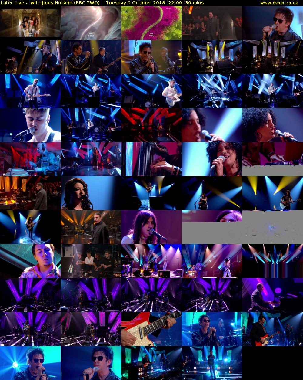 Later Live... with Jools Holland (BBC TWO) Tuesday 9 October 2018 22:00 - 22:30