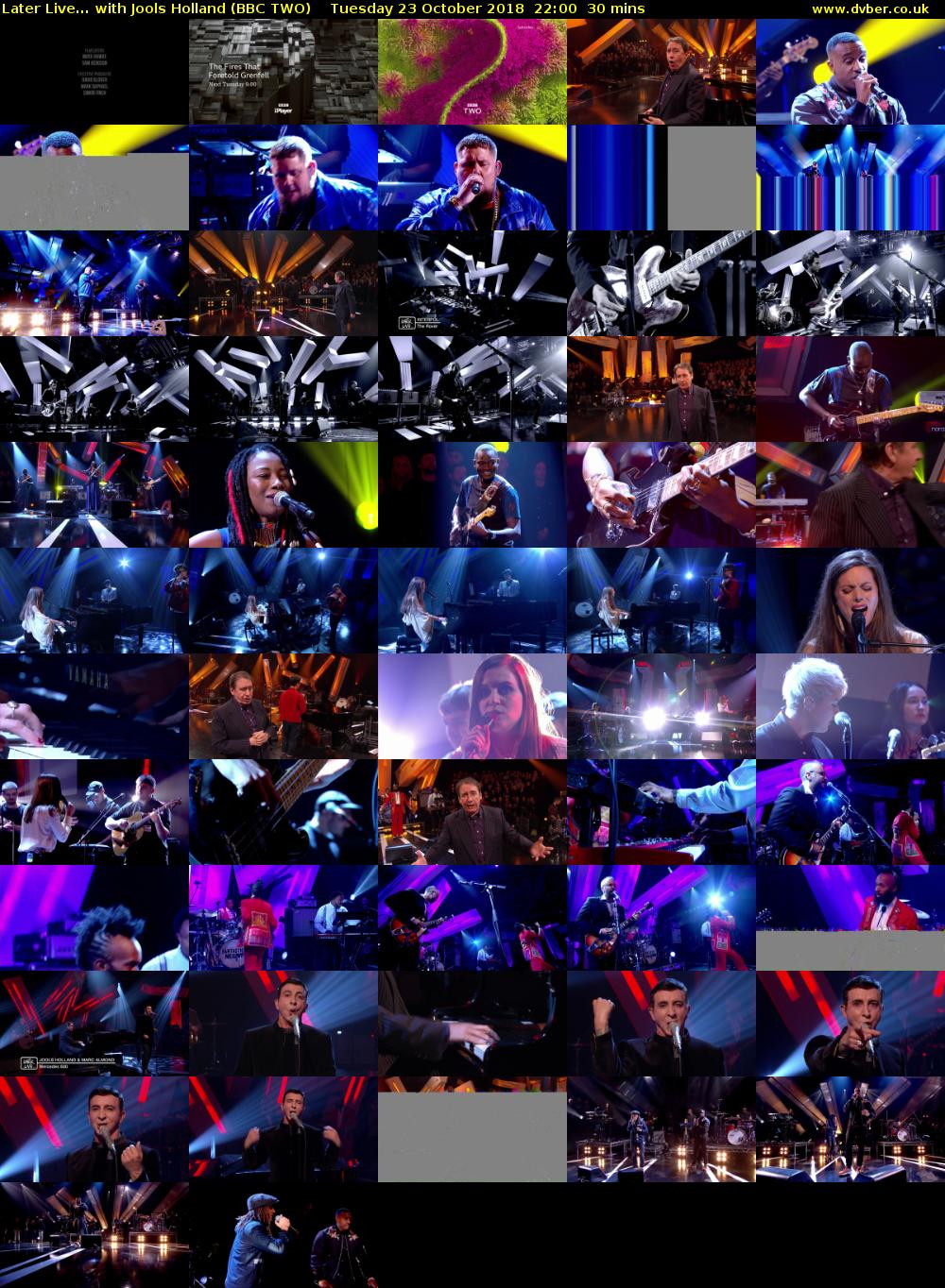 Later Live... with Jools Holland (BBC TWO) Tuesday 23 October 2018 22:00 - 22:30