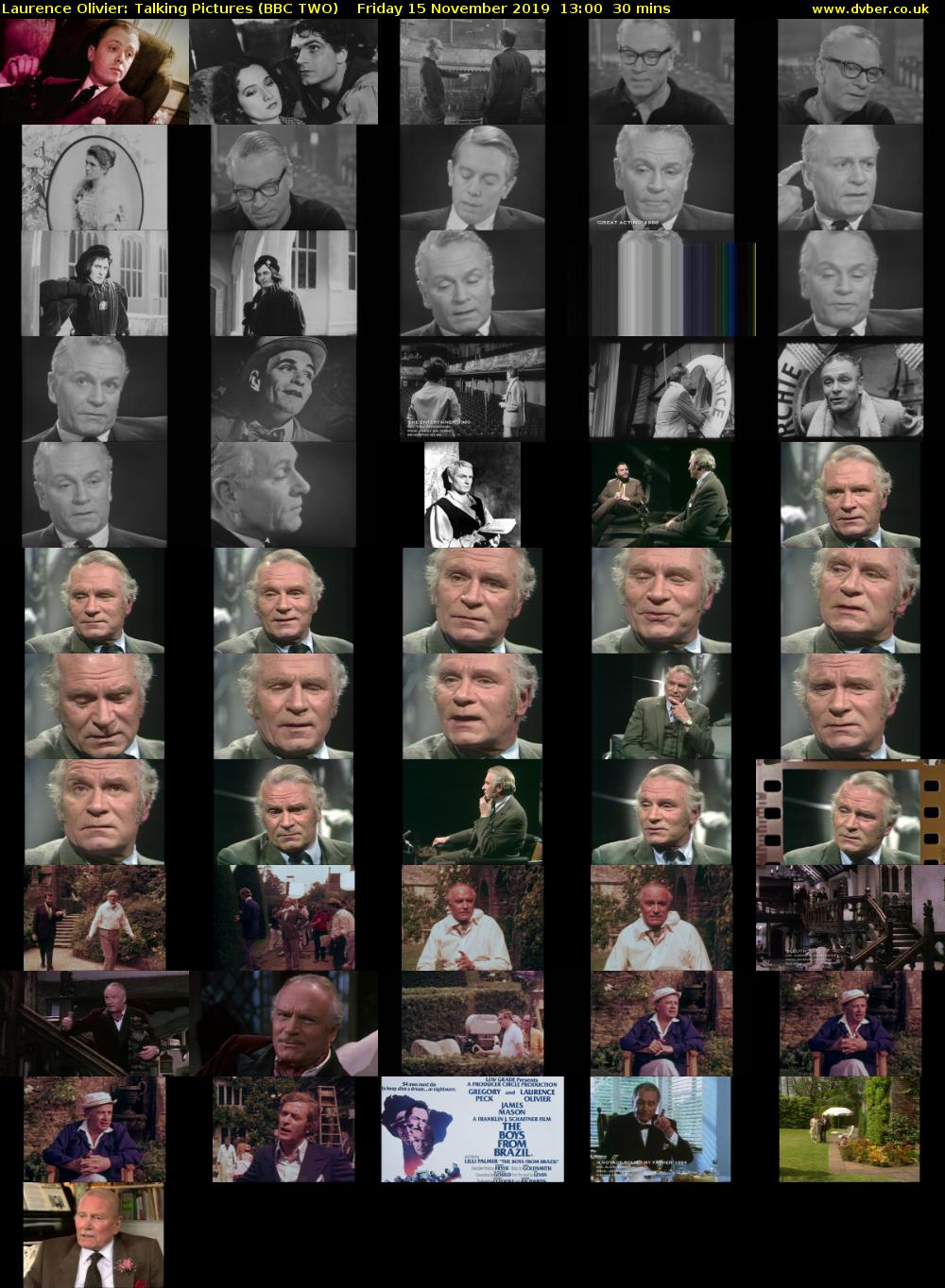 Laurence Olivier: Talking Pictures (BBC TWO) Friday 15 November 2019 13:00 - 13:30