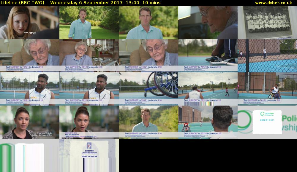 Lifeline (BBC TWO) Wednesday 6 September 2017 13:00 - 13:10