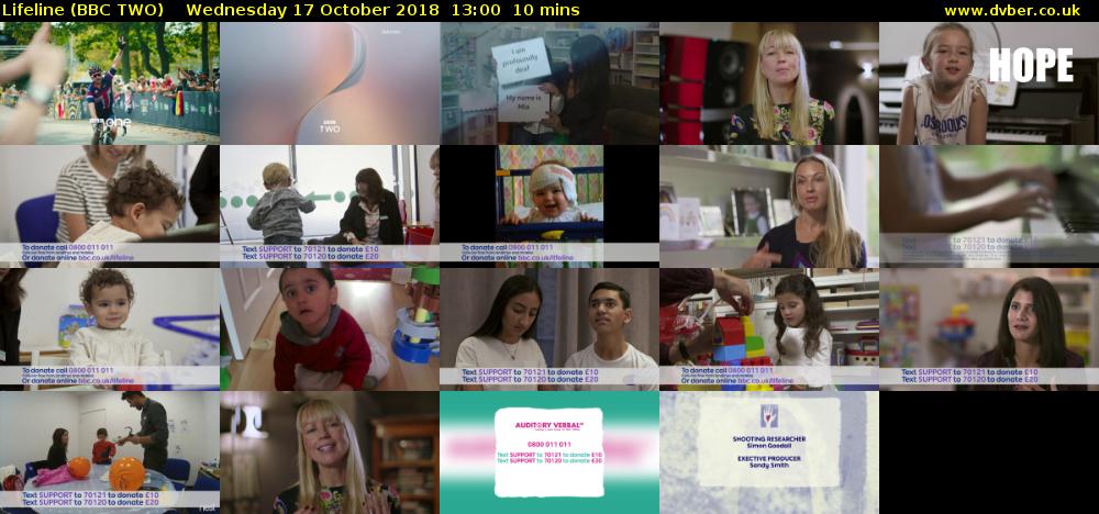 Lifeline (BBC TWO) Wednesday 17 October 2018 13:00 - 13:10