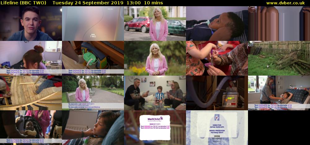 Lifeline (BBC TWO) Tuesday 24 September 2019 13:00 - 13:10