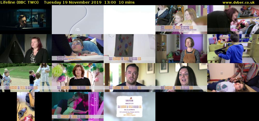 Lifeline (BBC TWO) Tuesday 19 November 2019 13:00 - 13:10