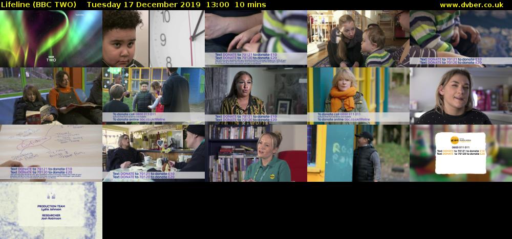 Lifeline (BBC TWO) Tuesday 17 December 2019 13:00 - 13:10