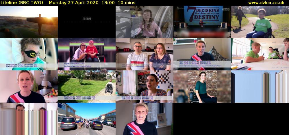 Lifeline (BBC TWO) Monday 27 April 2020 13:00 - 13:10