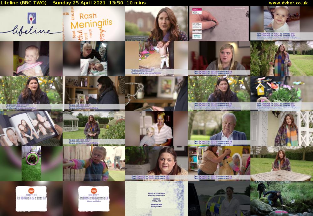 Lifeline (BBC TWO) Sunday 25 April 2021 13:50 - 14:00