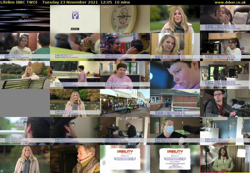 Lifeline (BBC TWO) Tuesday 23 November 2021 12:05 - 12:15
