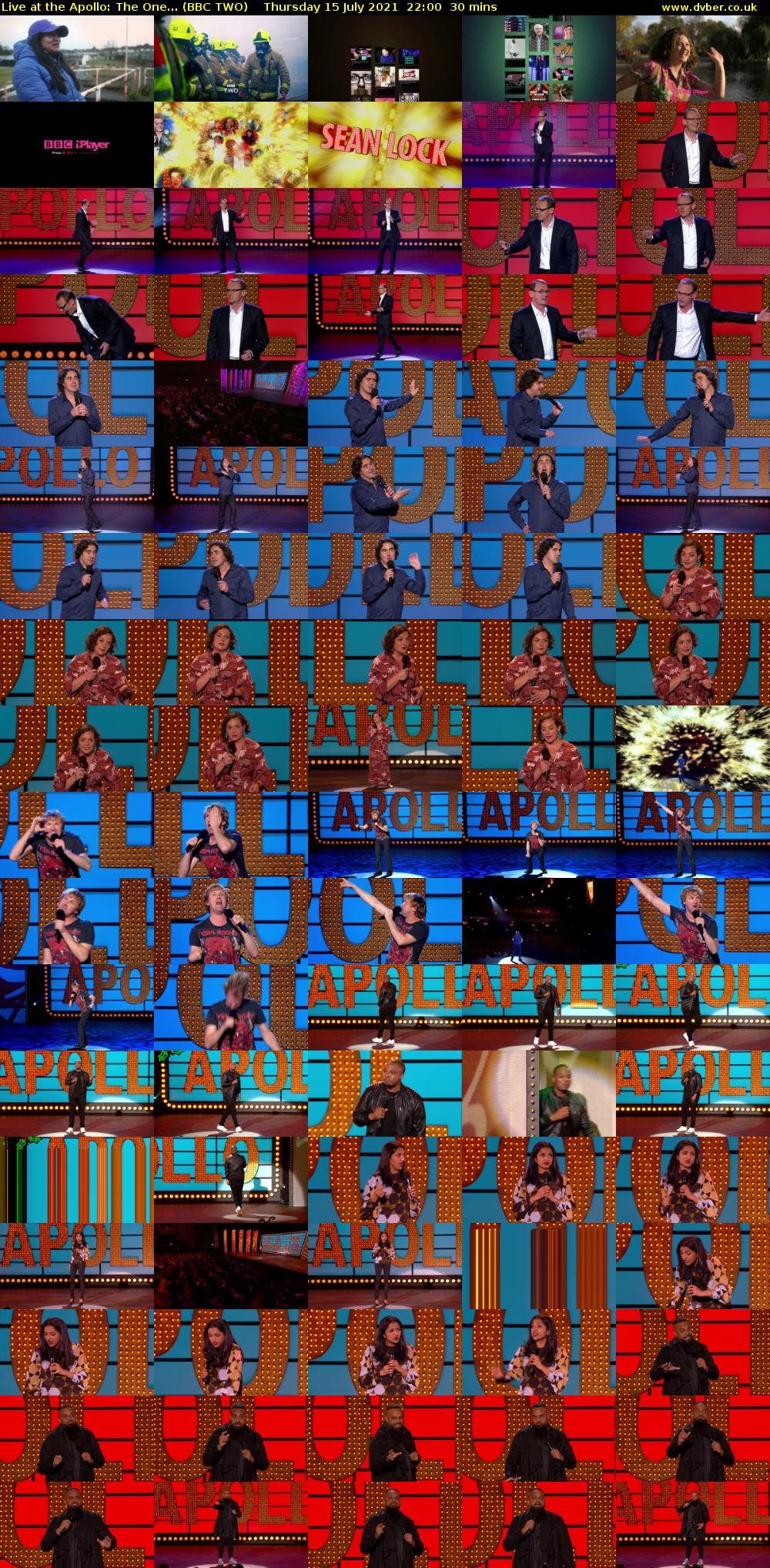 Live at the Apollo: The One... (BBC TWO) Thursday 15 July 2021 22:00 - 22:30
