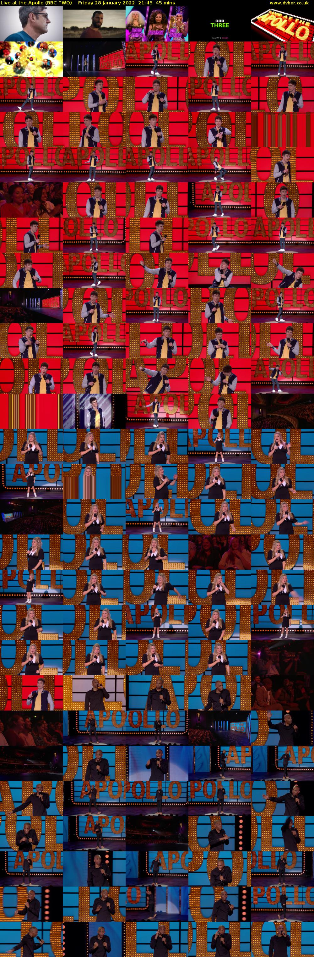 Live at the Apollo (BBC TWO) Friday 28 January 2022 21:45 - 22:30