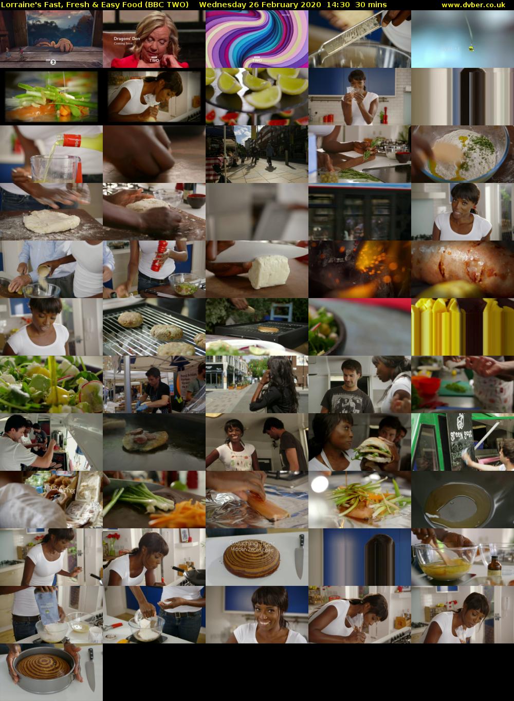 Lorraine's Fast, Fresh & Easy Food (BBC TWO) Wednesday 26 February 2020 14:30 - 15:00