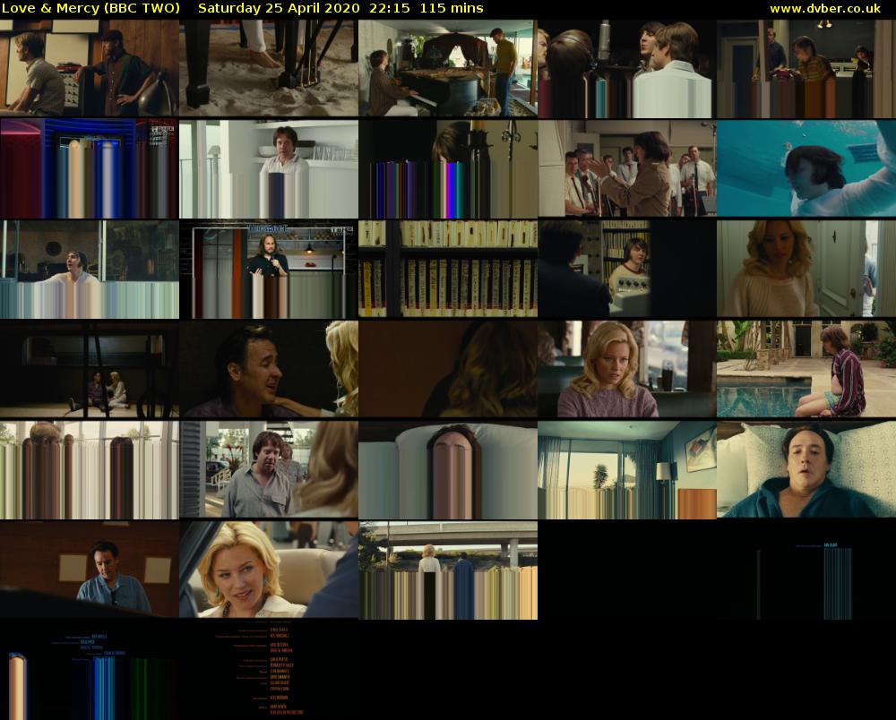 Love & Mercy (BBC TWO) Saturday 25 April 2020 22:15 - 00:10