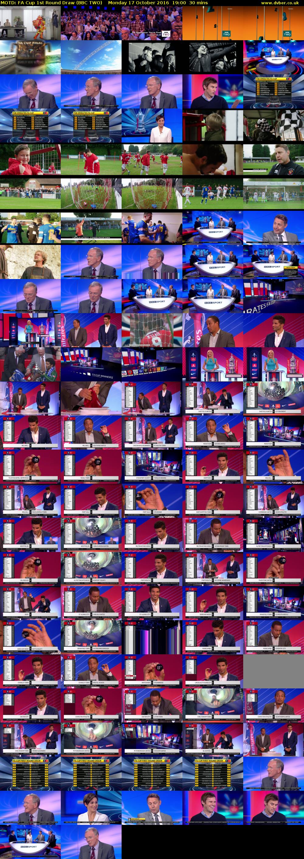 MOTD: FA Cup 1st Round Draw (BBC TWO) Monday 17 October 2016 19:00 - 19:30