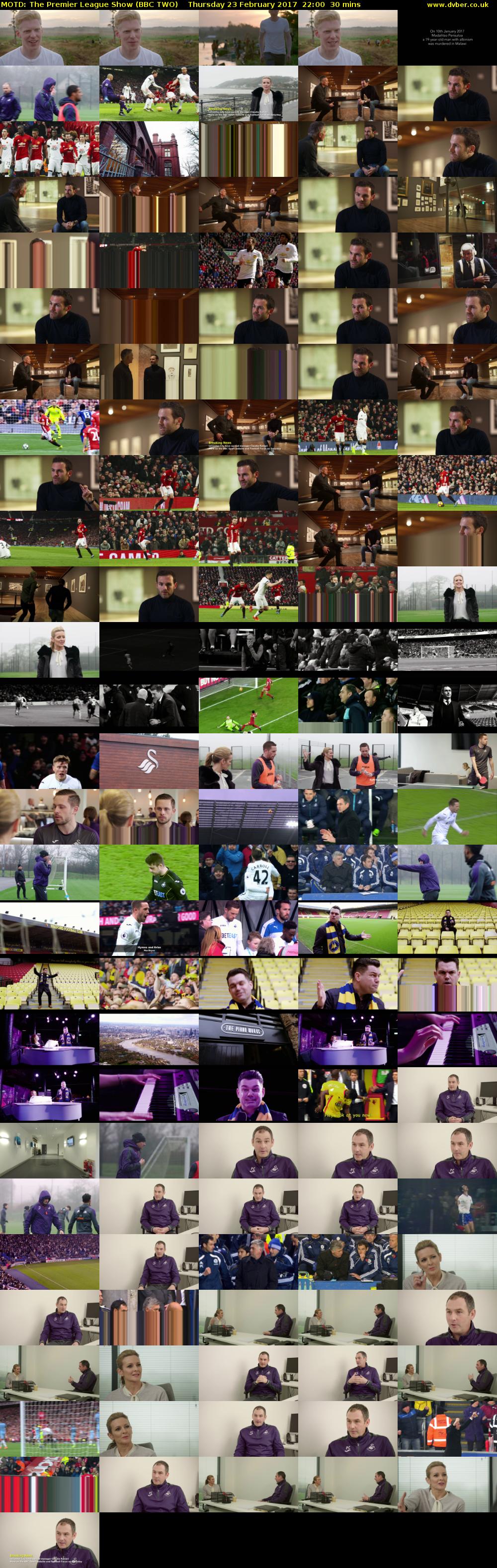 MOTD: The Premier League Show (BBC TWO) Thursday 23 February 2017 22:00 - 22:30
