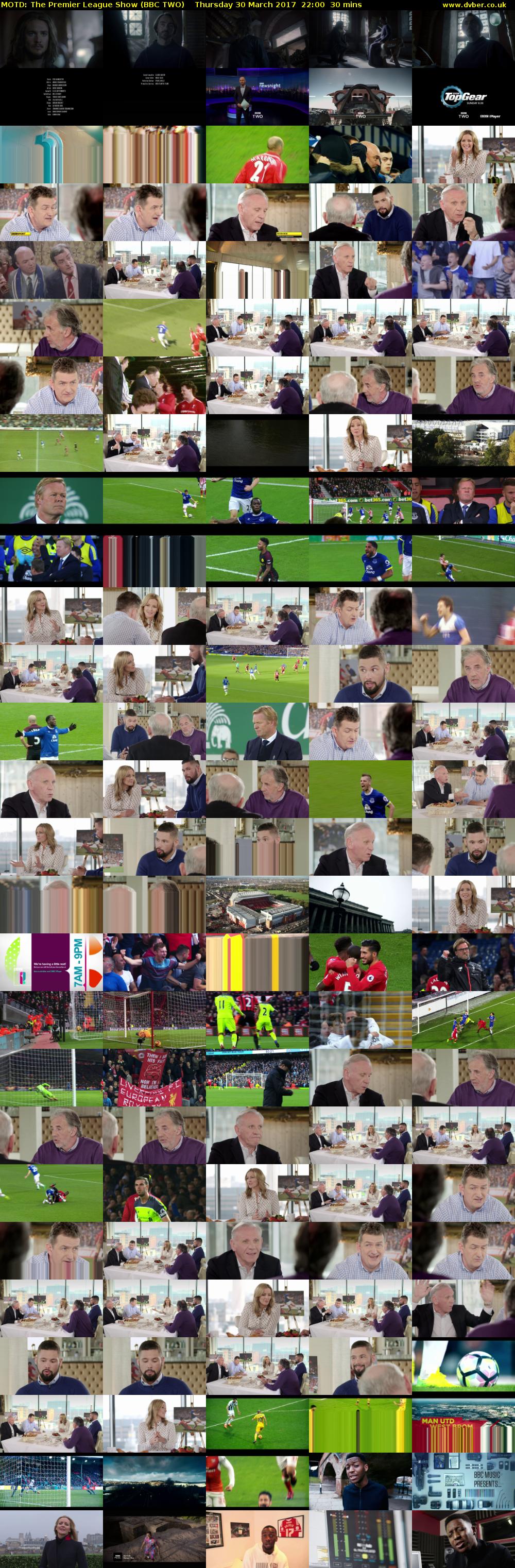 MOTD: The Premier League Show (BBC TWO) Thursday 30 March 2017 22:00 - 22:30