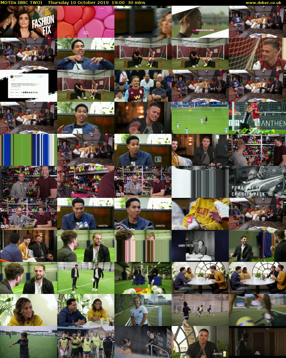 MOTDx (BBC TWO) Thursday 10 October 2019 19:00 - 19:30