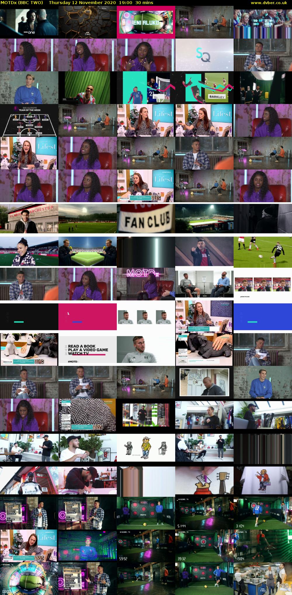 MOTDx (BBC TWO) Thursday 12 November 2020 19:00 - 19:30