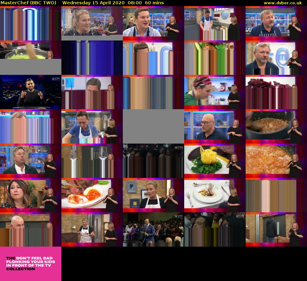 MasterChef (BBC TWO) Wednesday 15 April 2020 08:00 - 09:00