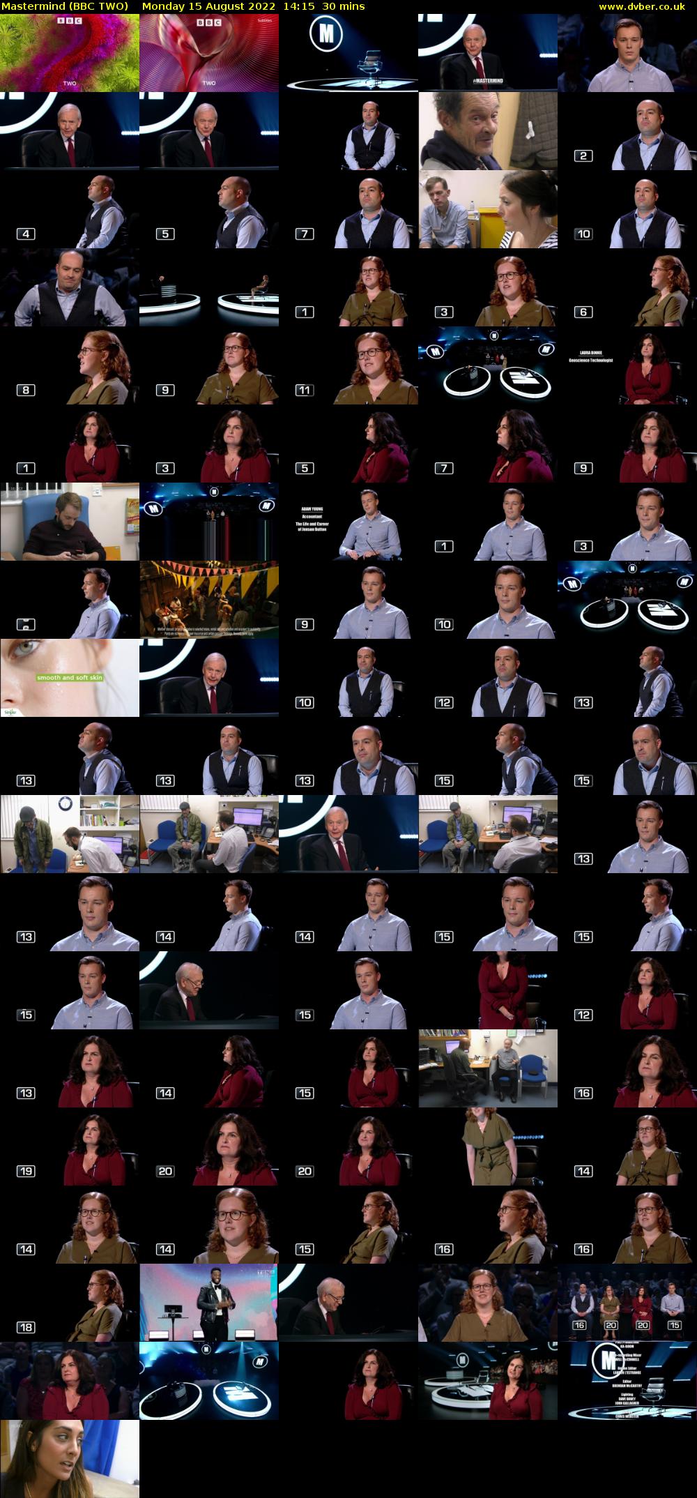 Mastermind (BBC TWO) Monday 15 August 2022 14:15 - 14:45